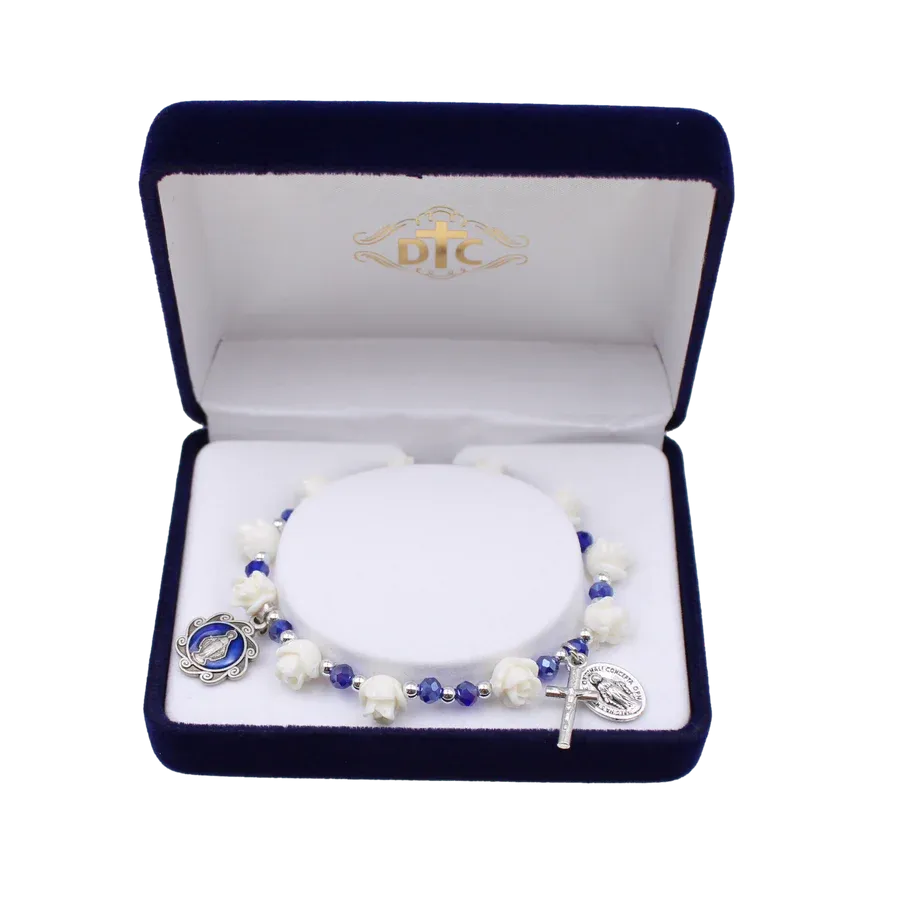      40658/SP Bracelet Saphire Flower Blue/Wht