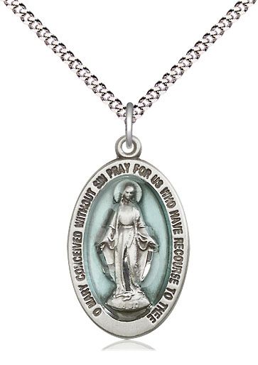      4123EMSS/18S SS Blue Miraculous Medal