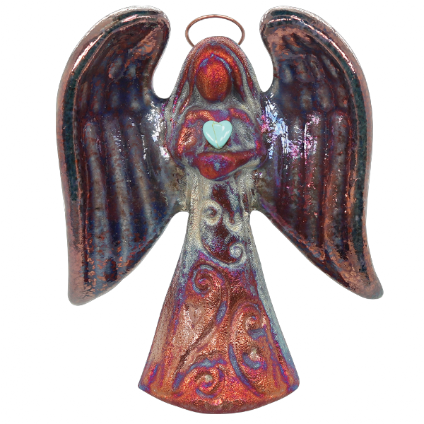 ORA Raku Medium Angel Ornament 3in