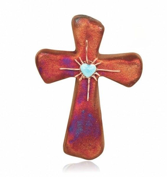      Raku Cross D Mini - Heart Star with Magnet 2.5in