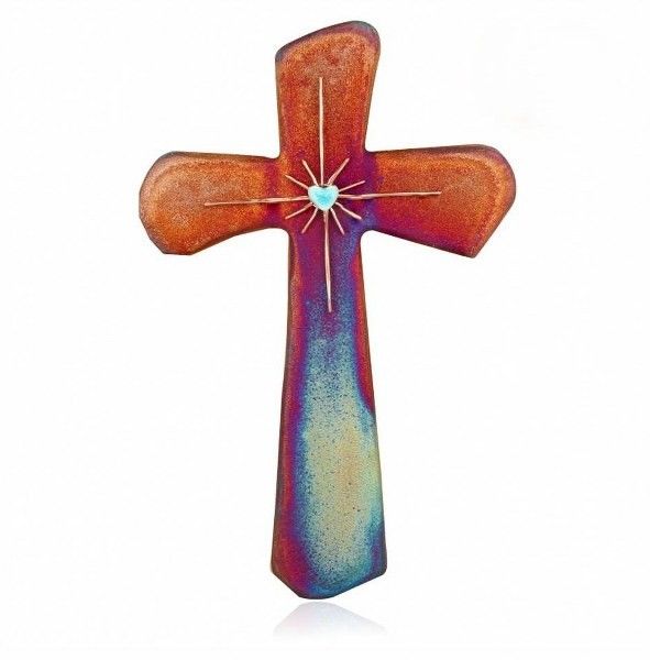      Raku Cross D  Med - Heart Star