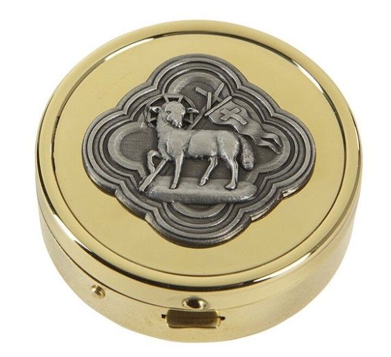F1852 Agnus Dei Pyx Gold Plated