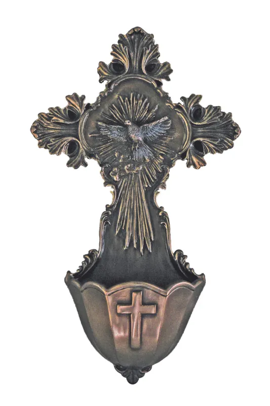      SR-75753 6&quot; Holy Spirit/Crucifixion Bronze Font