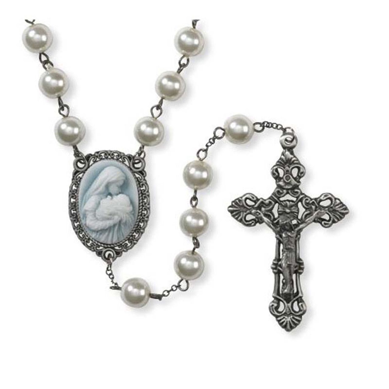      G1020 Cameo Rosary Mother&#39;s Kiss