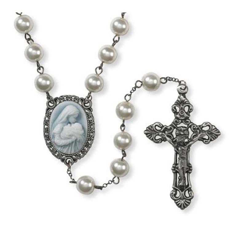      G1020 Cameo Rosary Mother&#39;s Kiss