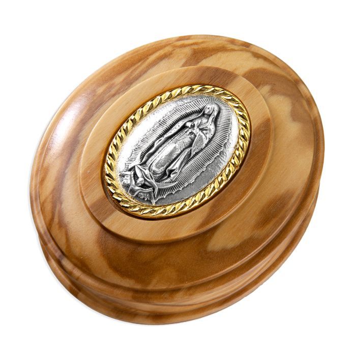 4003-216 Our Lady Guadalupe Olive Wood Keepsake Box