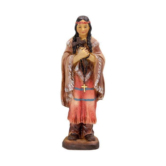 1735-474 Saint Kateri Tekakwitha 4in Statue Boxed