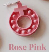      Decade Rosary Pop It Keychain Pink