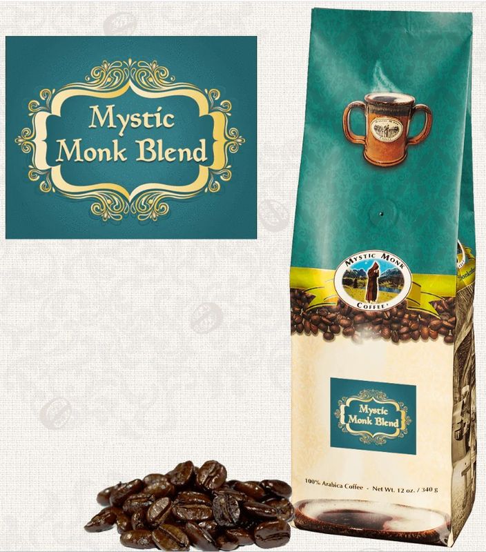       CMMB-W Mystic Monk Blend 12 oz Whole Bean Coffee