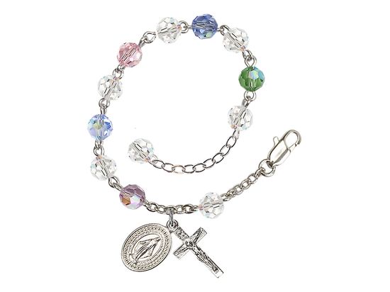 RB0866MCSW SP 6MM MULTI-COLOR ROSARY BRACELET