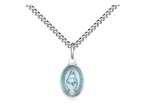 0702EMSS/18S SS Miraculous Blue Medal LRH 18&quot; Lt. Curb Chain