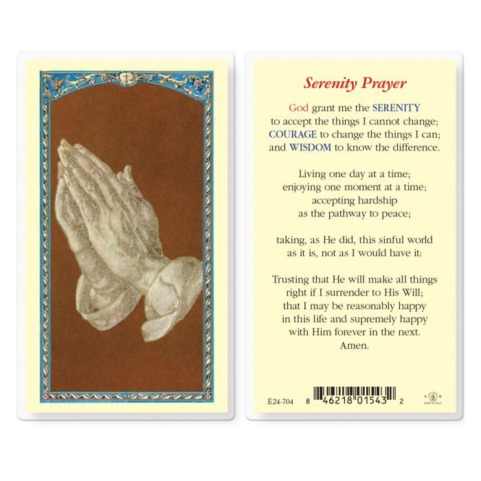 E24-704 Serenity Prayer with Long Version Holy Card