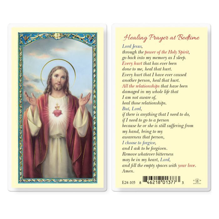 E24-105 Healing Prayer at Bedtime Holy Card (800-045, plain)
