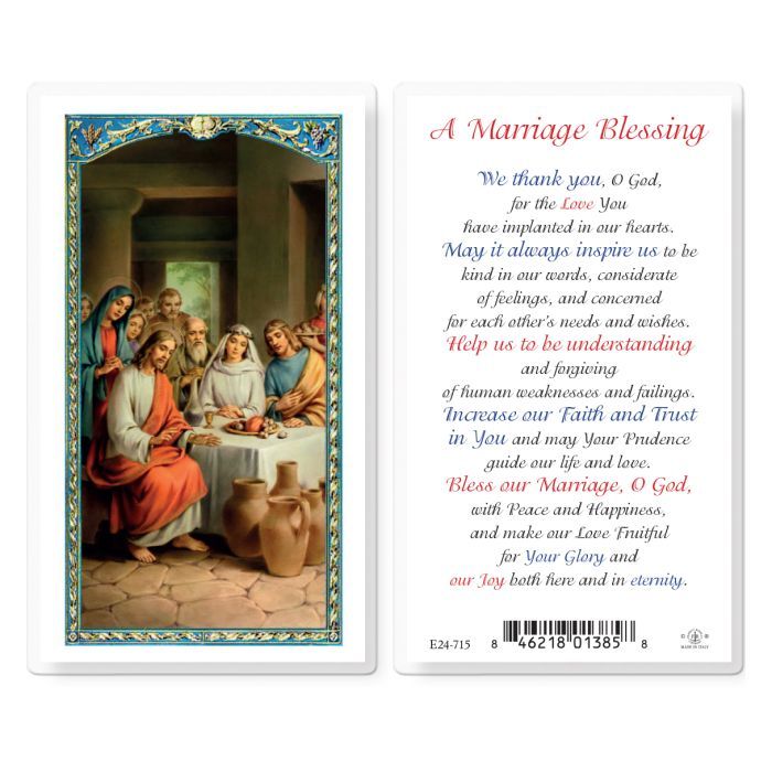      E24-715 Marriage Blessing Holy Card
