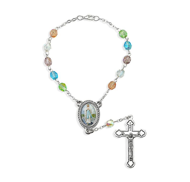 A41ML-293 Our Lady of the Highway Auto Rosary Multi Colors