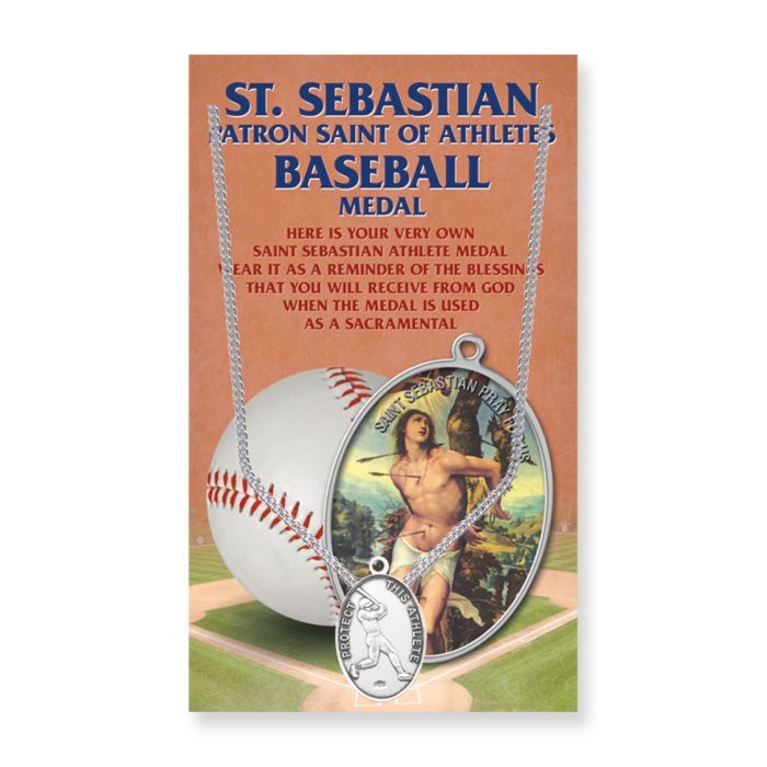 650-6041 St. Sebastian - Baseball Medal/Chain