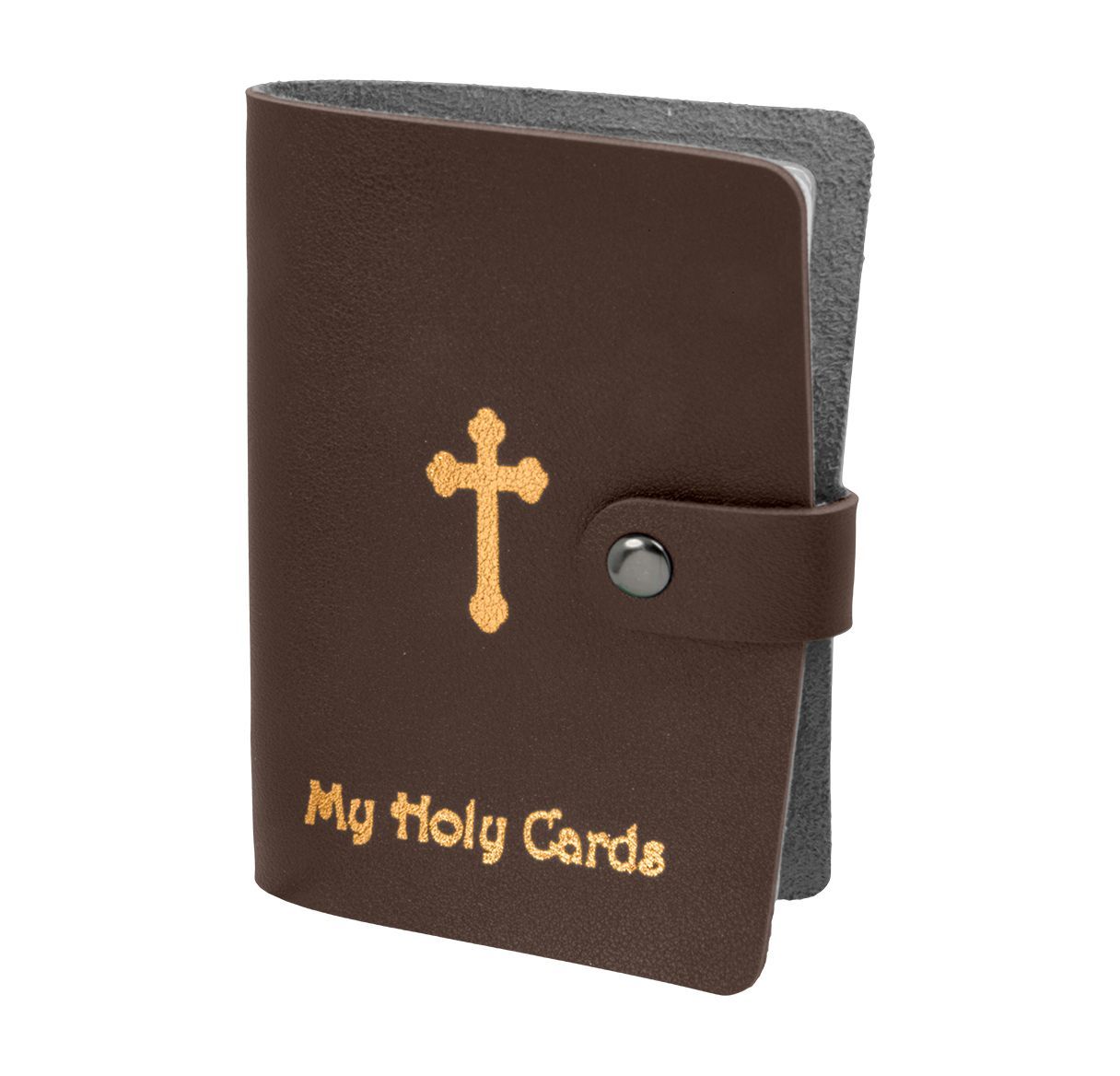1624BN Holy Card Holder - Brown Leatherette