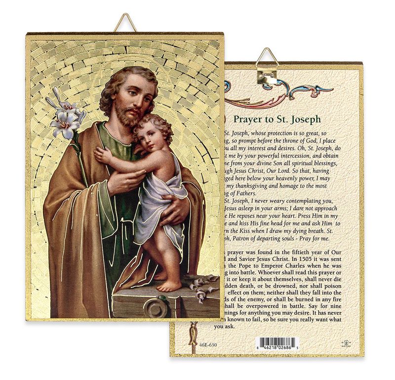 46E-630 Saint Joseph and Child Jesus Mosaic Plaque