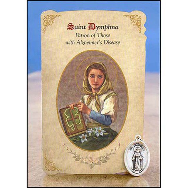 MC011 Saint Dymphna Healing Metal Set/Holy Card Alzheimers