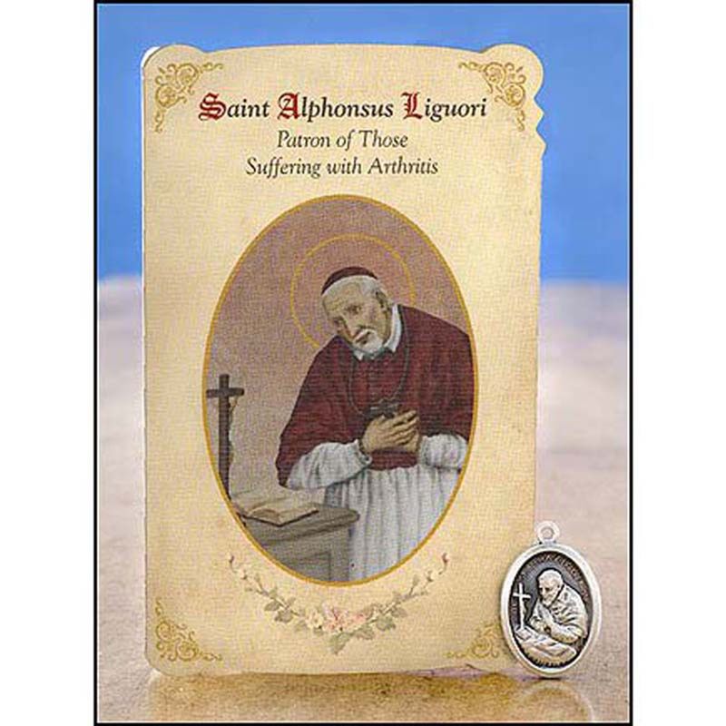 MC013 Saint Alphonsus Liguori Metal Set/Holy Card Arthritis
