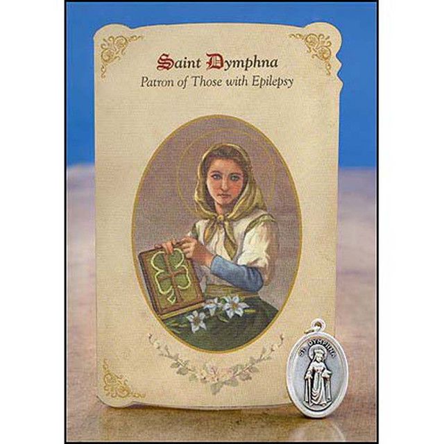 MC026 Saint Dymphna Healing Metal Set/Holy Card Epilepsy