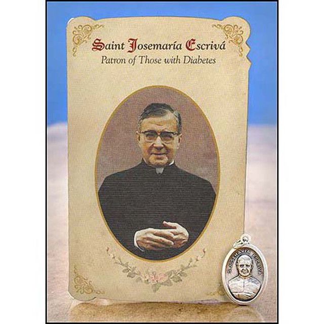 MC024 Saint Josemaria Escriva Healing Metal Set/Holy Card Diabetes