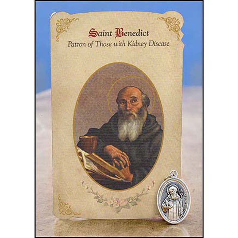 MC034 Saint Benedict Healing Metal Set/Holy Card Kidney