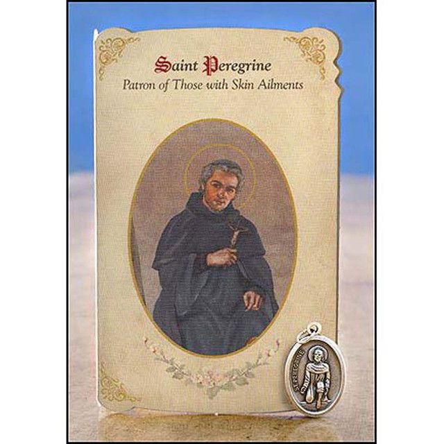 MC041 Saint Peregrine Healing Metal Set/Holy Card Skin Ailments