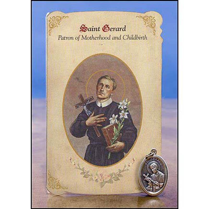 MC040 Saint Gerard Healing Metal Set/Holy Card Motherhood Childbirth
