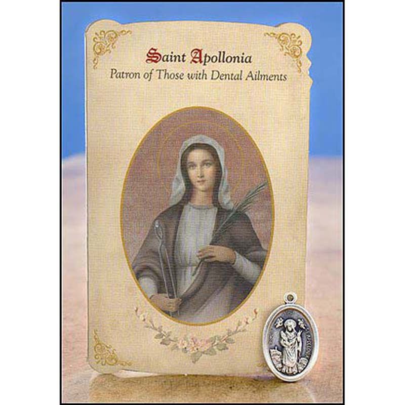 MC044 Saint Apollonia Healing Metal Set/Holy Card Dental Ailments