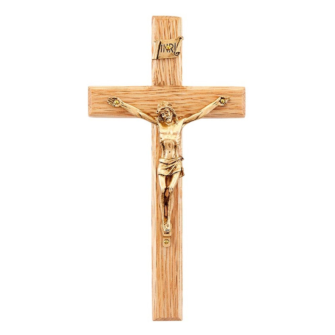 JC-637-K Crucifix 6.25in Oak Antique Gold
