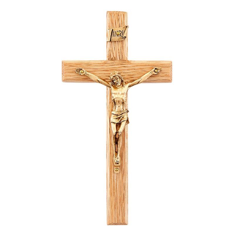      JC-637-K Crucifix 6.25in Oak Antique Gold