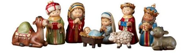 D3038 4&quot; H 9-pc Child Nativity Set