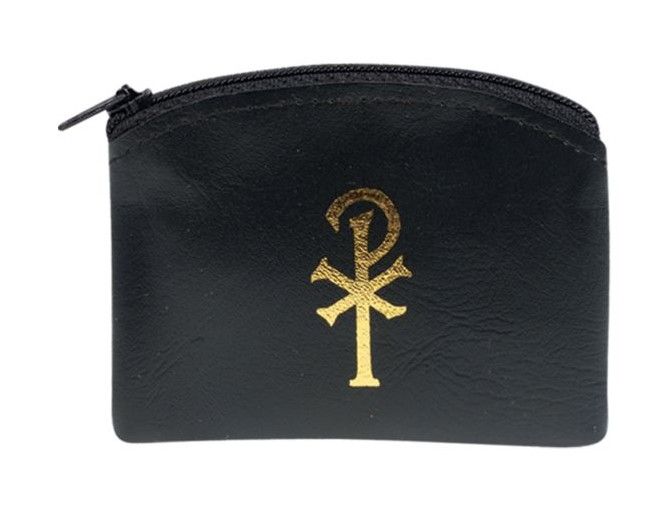      1676-01 Black Rosary Case Leatherette