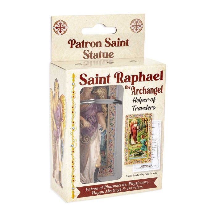 1735-526 St. Raphael 4in Statue Boxed