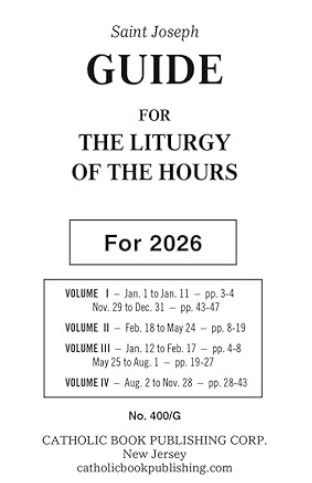 400/G 2026 Guide for Liturgy of the Hours 4 vol