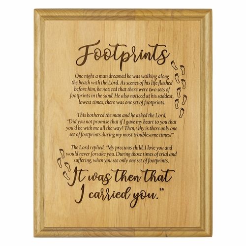 SP081004 Footprints wood plaque