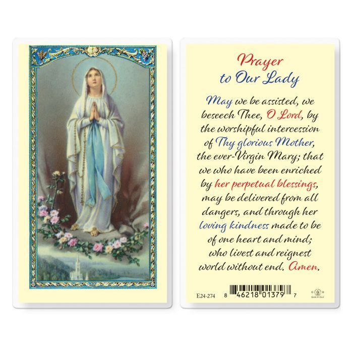      E24-274 Prayer to Our Lady of Lourdes Holy Card (800-027)