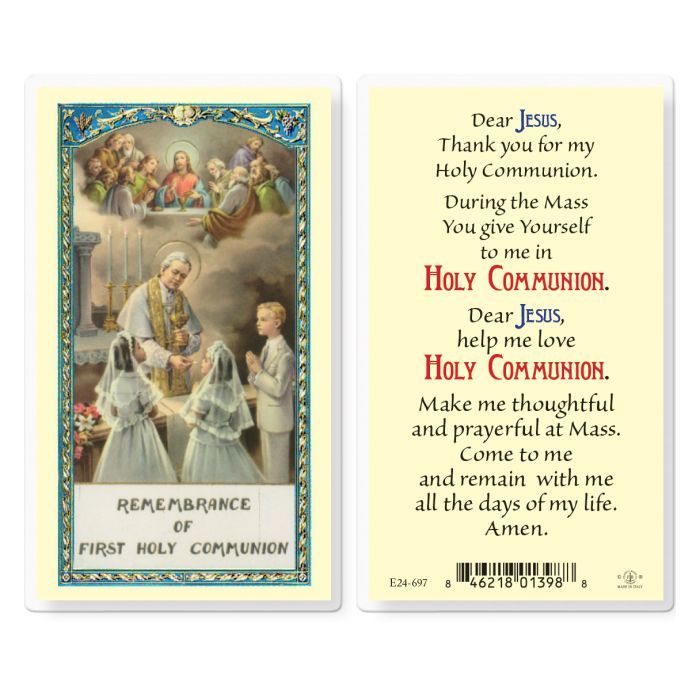 E24-697 Communion Prayer Boy and Girl Holy Card