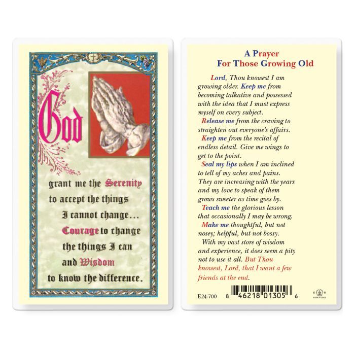 E24-700 Prayer for Those Growing Old Holy Card (800-088)