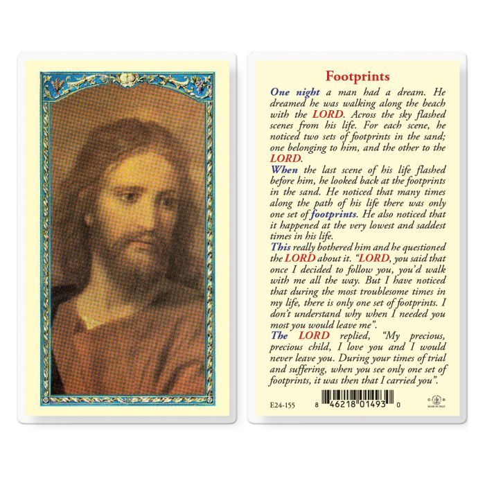      E24-155 Footprints Holy Card