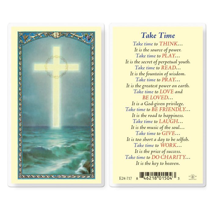 E24-717 Take Time with Cross on the Ocean Holy Card