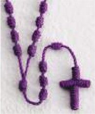 26-014-03 Purple Hand Woven Corded Rosary