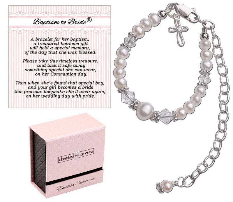      TC-Baptism-B-Girl Sterling Silver Baptism to Bride Keepsake Bracelet