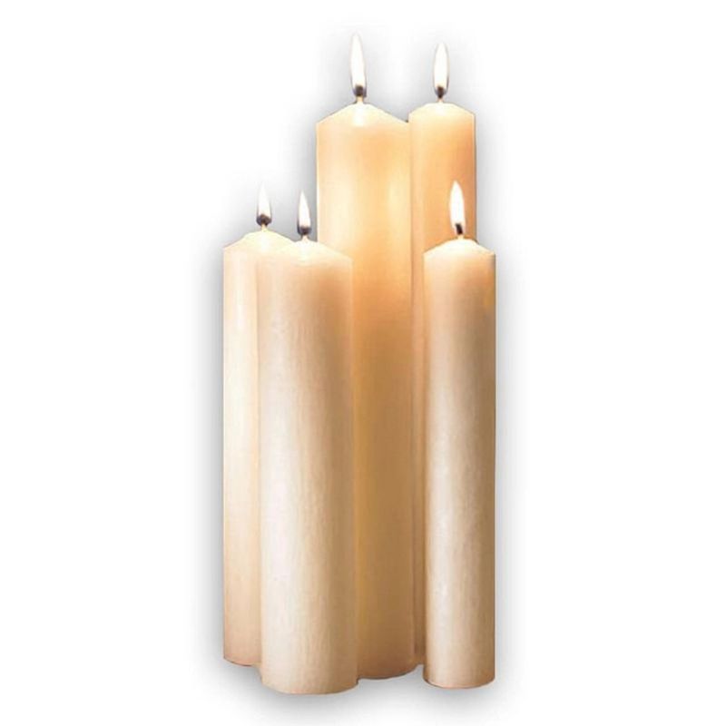 308421Altar 1-1/2 x 16 Invory White 51% Beeswax Candles