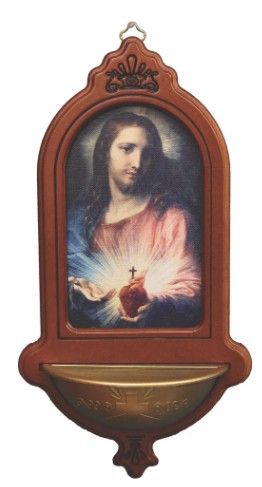 AL-29-SHJ Sacred Heart Of Jesus Holy Water Font
