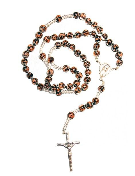125-16-4001 Genuine Murano Rosary Sommerso Beads Black