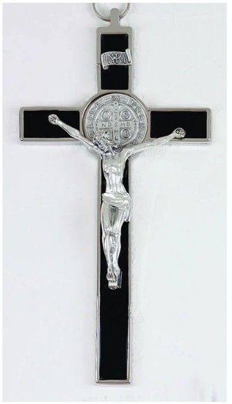 171-11-1011 8&quot; St. Benedict Cross - Black Enamel