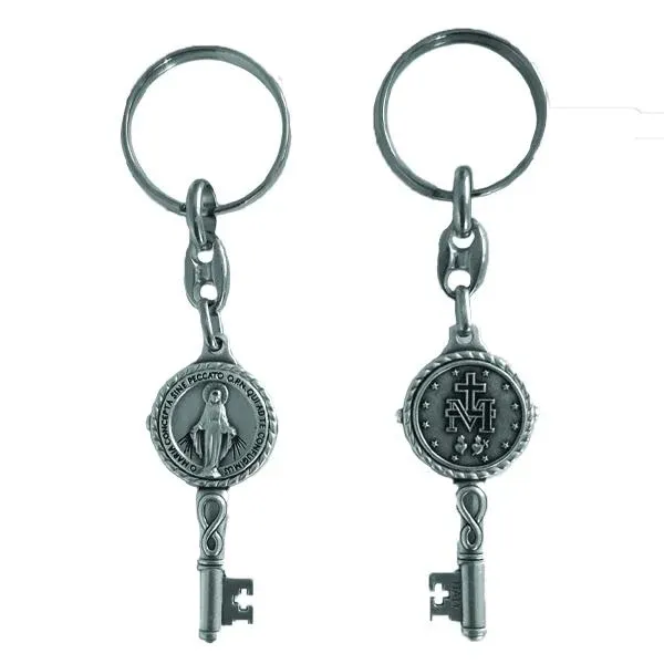 166-22-2252 Key-shaped Keyring Miraculous Medal