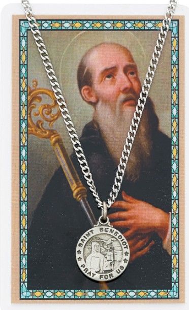      PSD600BN St. Benedict Prayer card and medalian